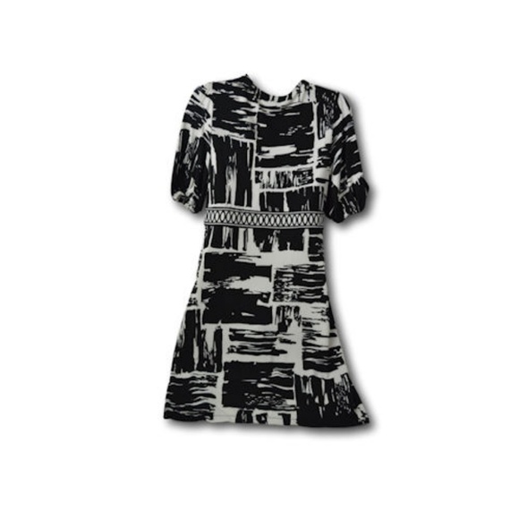 BCBGMaxAzaria Black & White Graphic Dress M - Picture 2 of 2